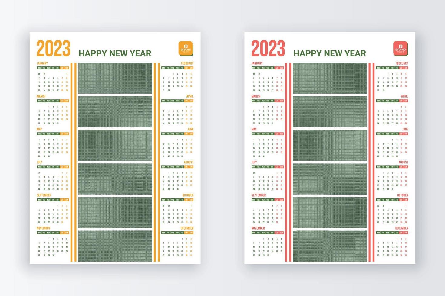 Kalender für 2023. Wandkalender Design 2023 Jahr. vektor