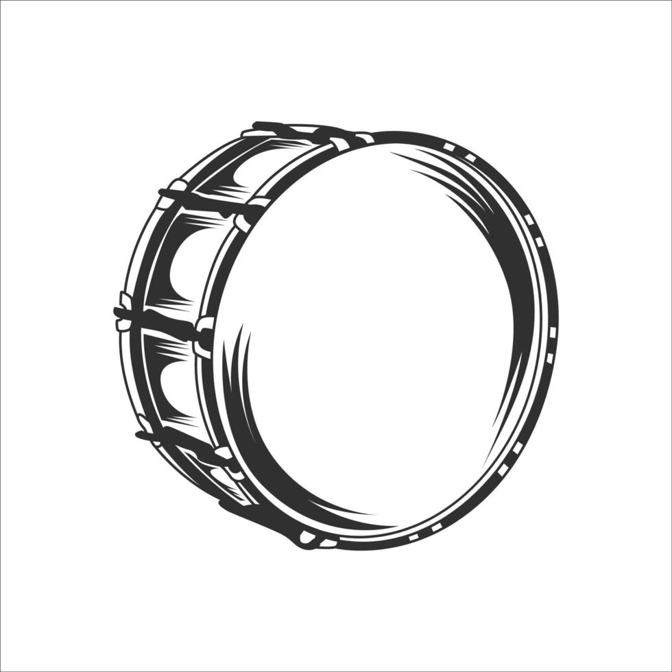 Retro-Snare-Drum-Vektor, Vintage-Snare-Drum-Illustration vektor