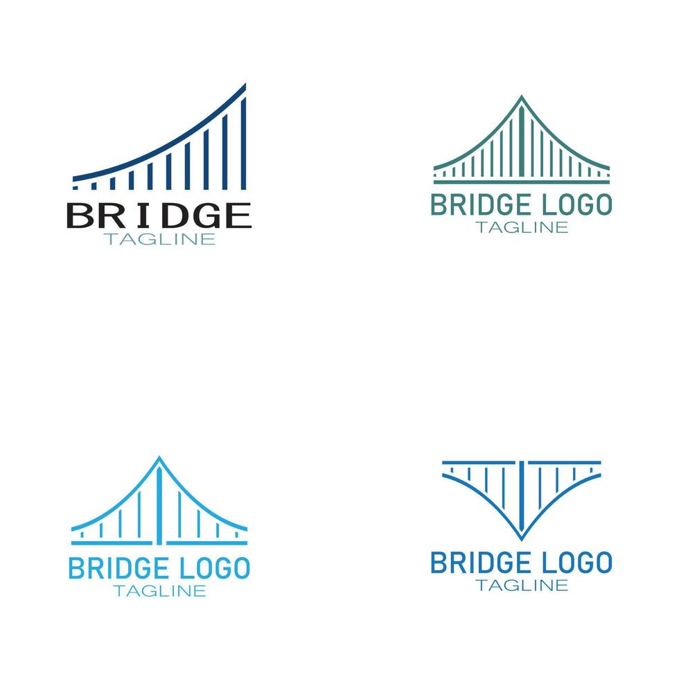 Brücke Logo Vektor Icon Illustration Design-Vorlage