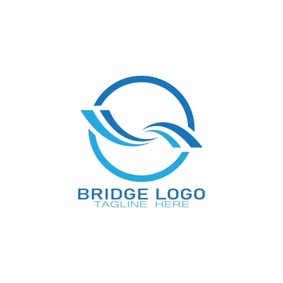 Brücke Logo Vektor Icon Illustration Design-Vorlage