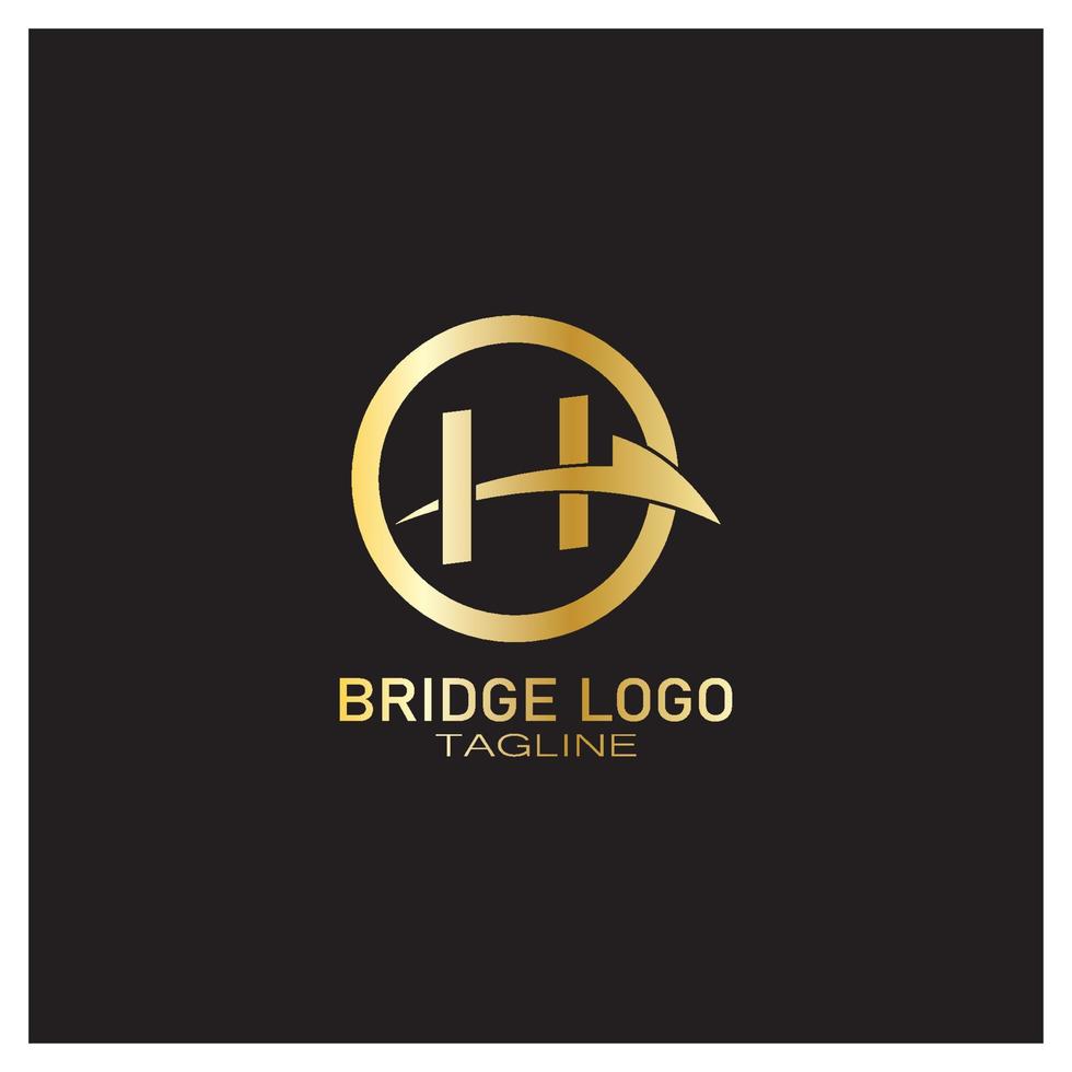 Brücke Logo Vektor Icon Illustration Design-Vorlage