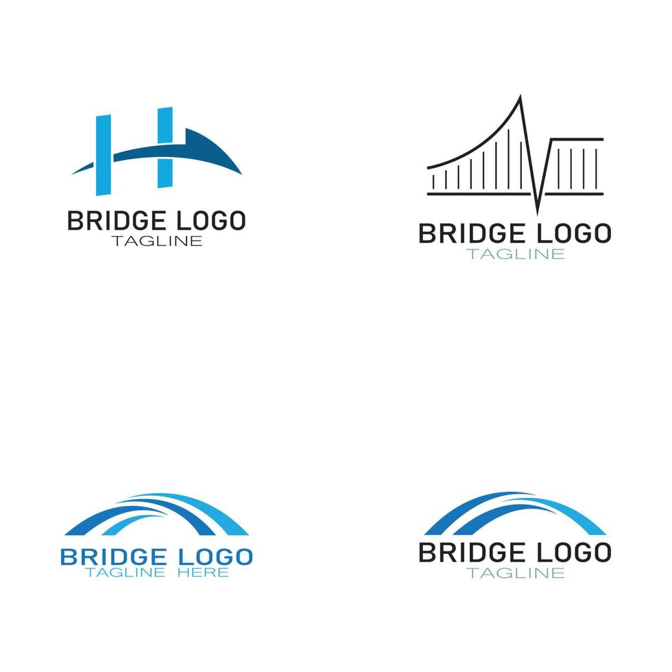 Brücke Logo Vektor Icon Illustration Design-Vorlage