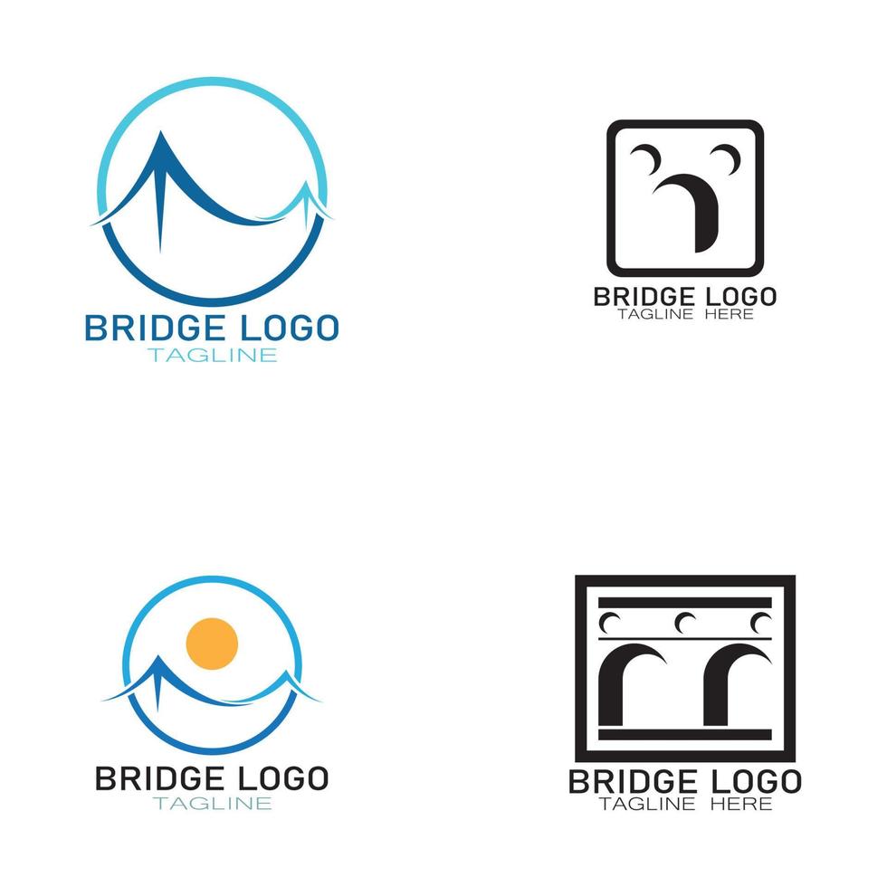 Brücke Logo Vektor Icon Illustration Design-Vorlage