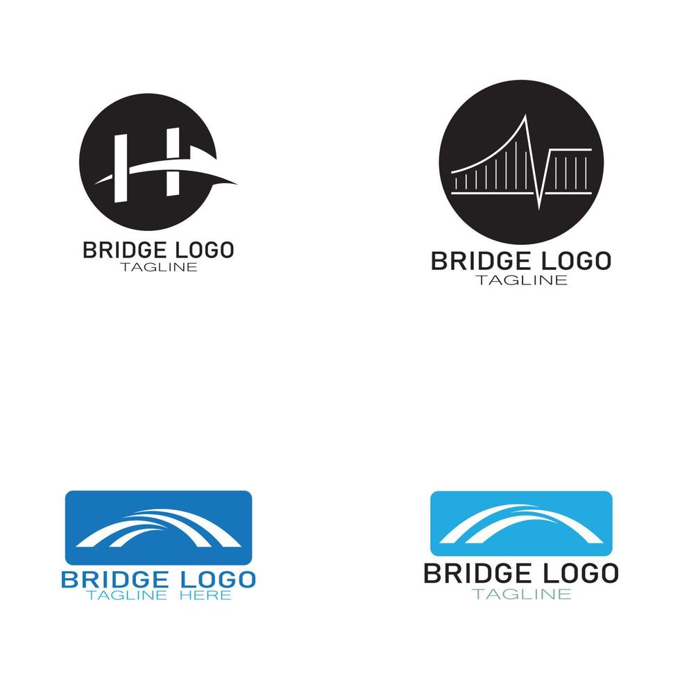 Brücke Logo Vektor Icon Illustration Design-Vorlage