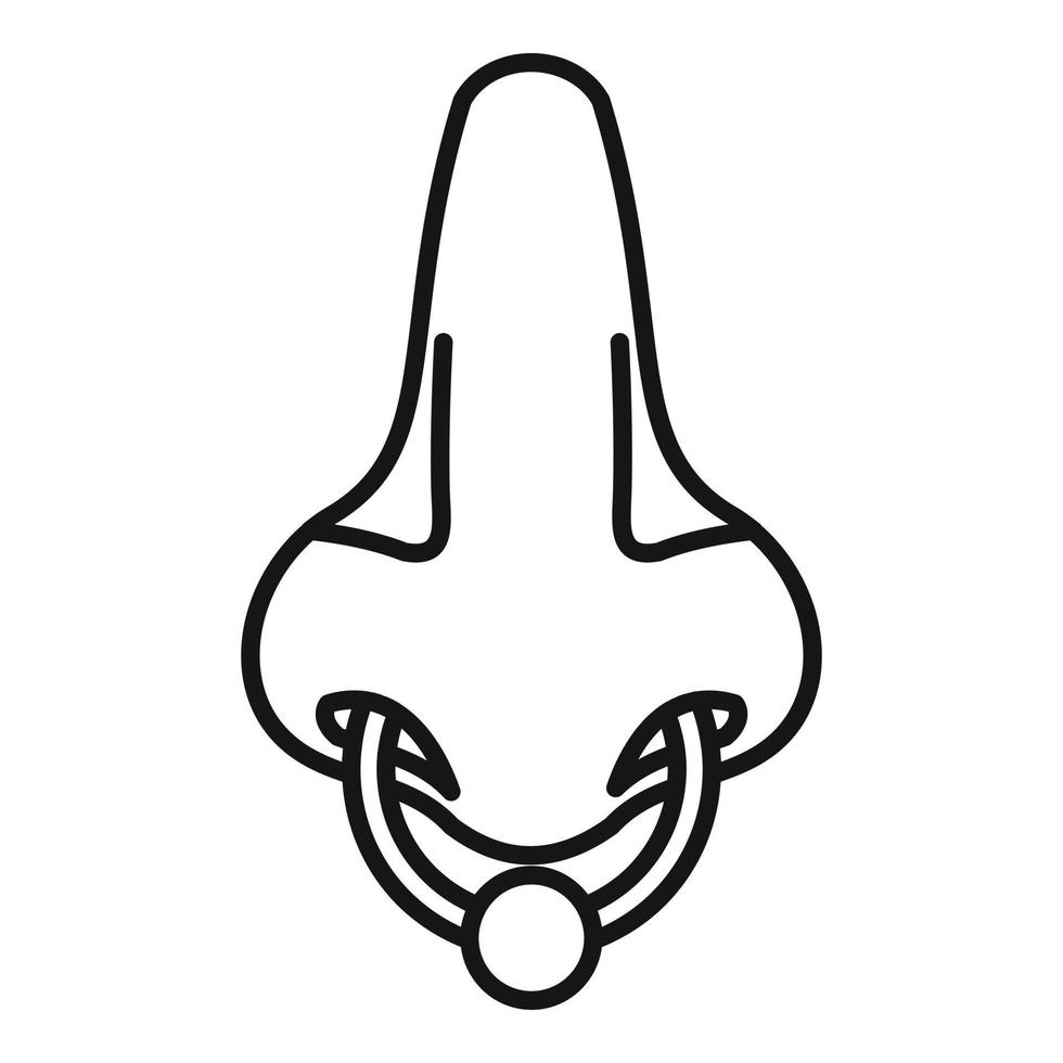 Nasenring-Piercing-Symbol, Umrissstil vektor