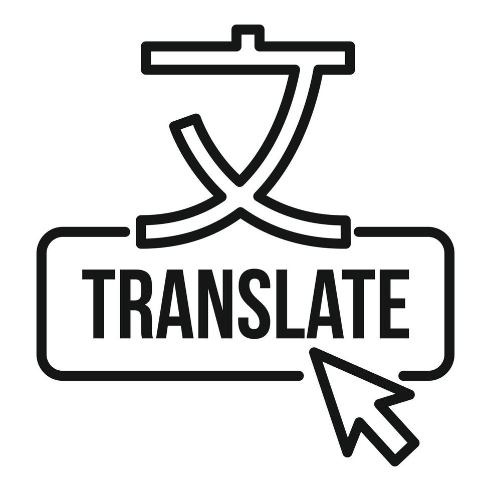 Online-Übersetzungssymbol, Gliederungsstil vektor