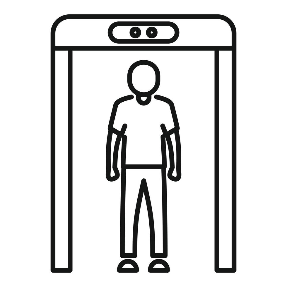 Flughafen-Scanner-Gate-Symbol, Umrissstil vektor