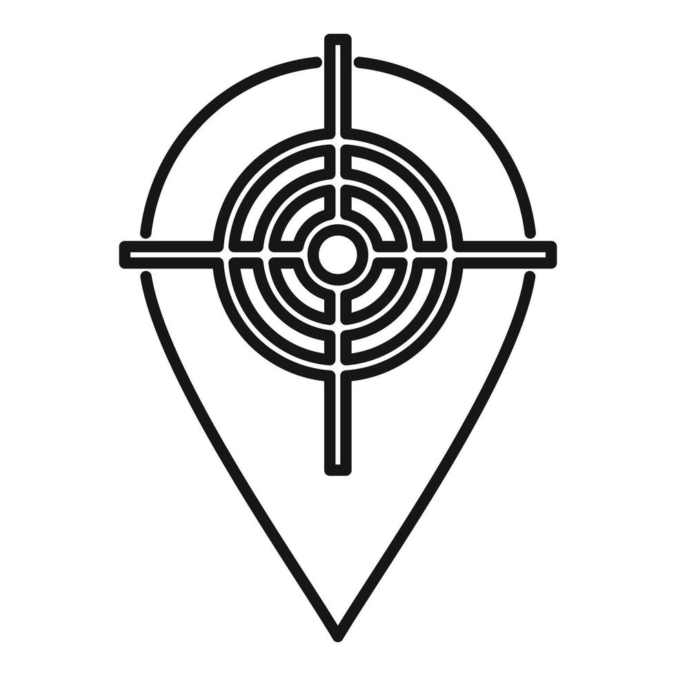 Zielstift-Explorationssymbol, Umrissstil vektor