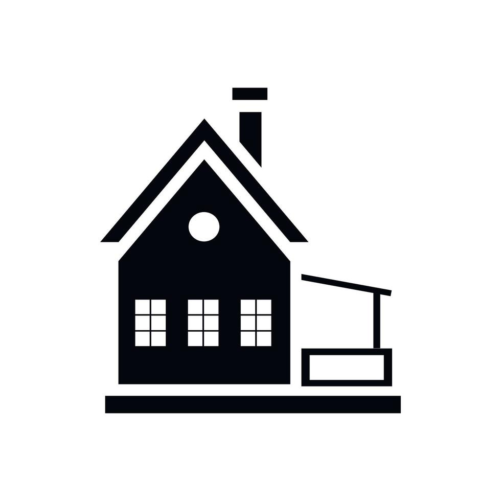 kleine Holzhaus-Ikone, einfacher Stil vektor