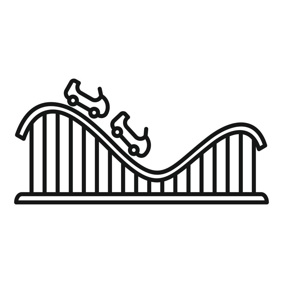 Achterbahn-Karussell-Symbol, Umrissstil vektor