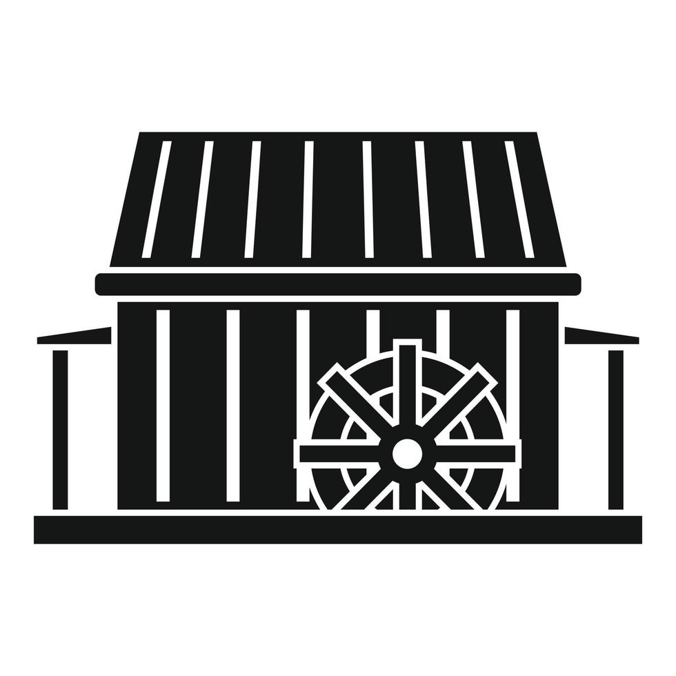 Symbol für Wassermühle, einfacher Stil vektor