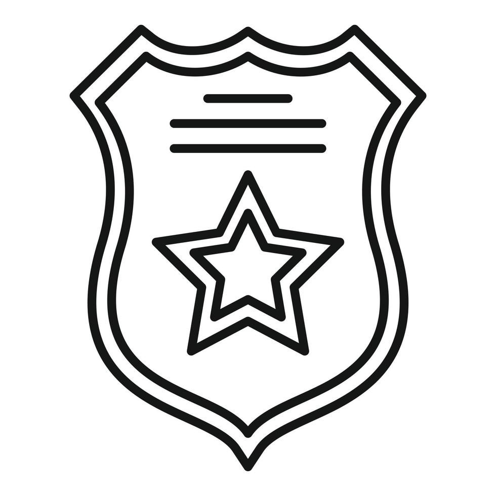 Gefängniswärter-Schild-Symbol, Umriss-Stil vektor