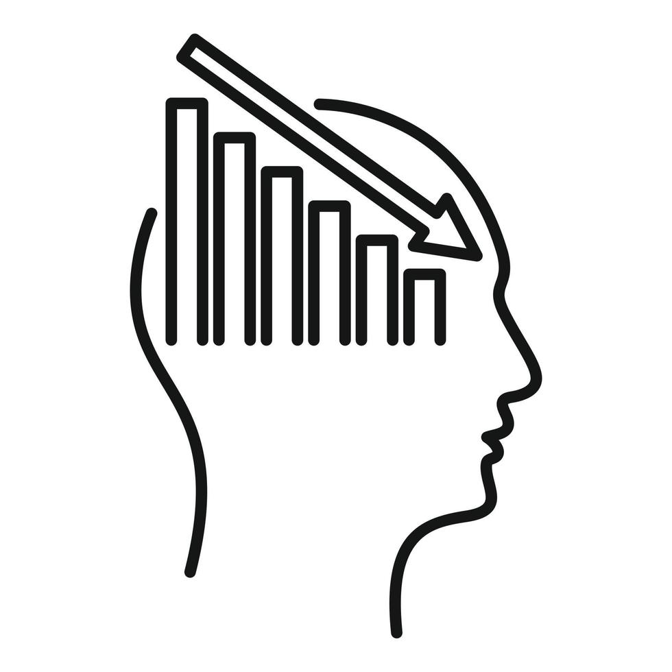 Symbol für Stress-Low-Diagramm, Umrissstil vektor