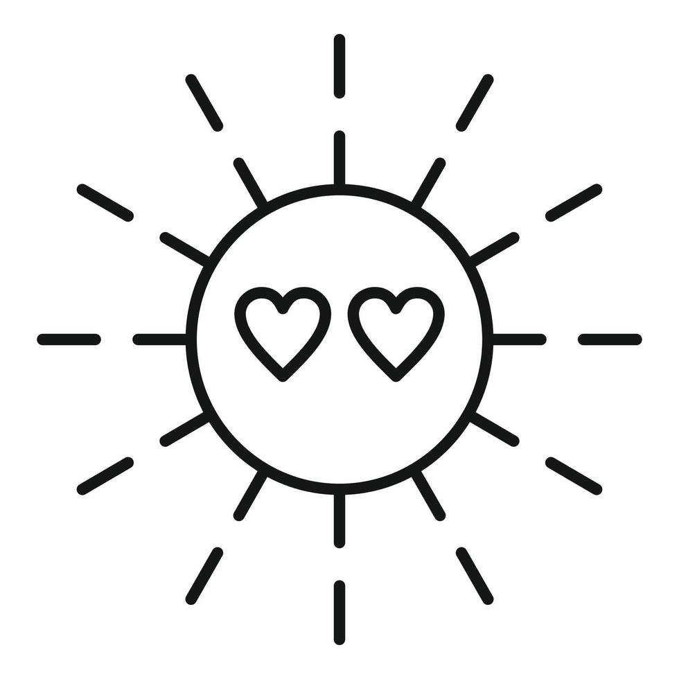 Sonne Liebe Zuneigung Symbol, Umriss-Stil vektor