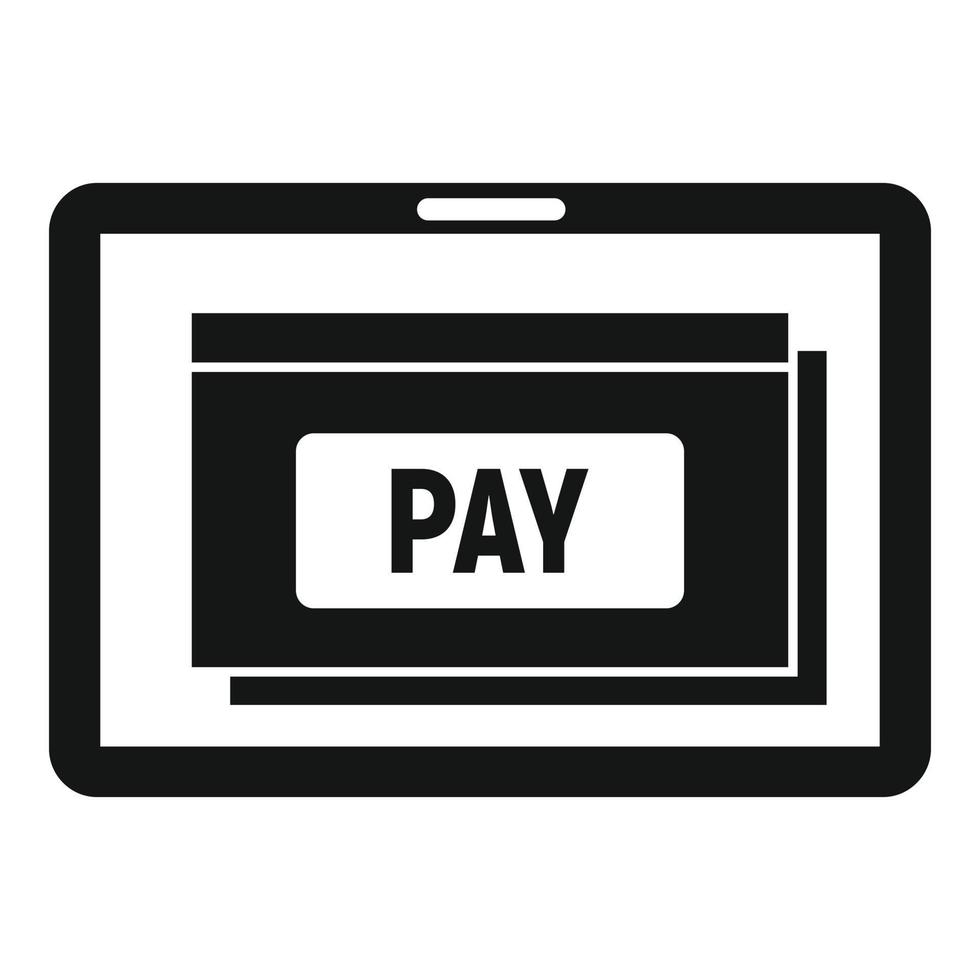 läsplatta betala digital plånbok ikon, enkel stil vektor