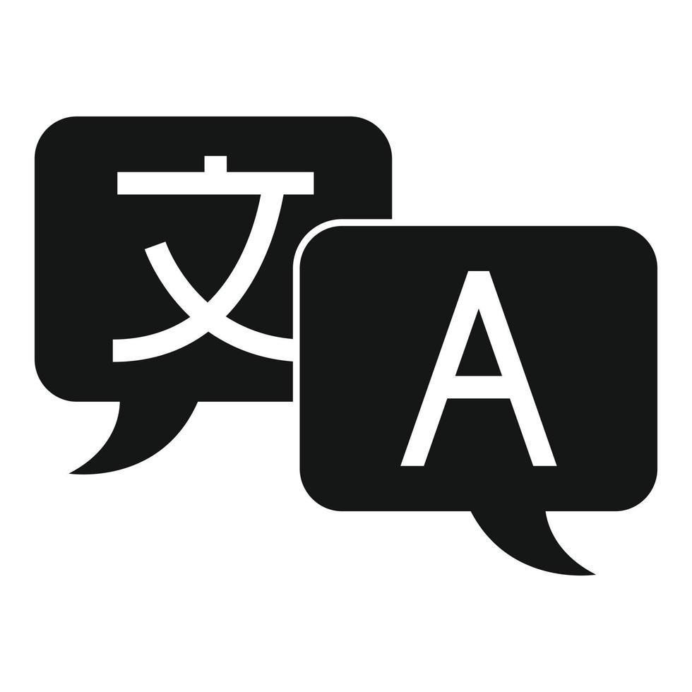 Übersetzer-Chat-Symbol, einfacher Stil vektor