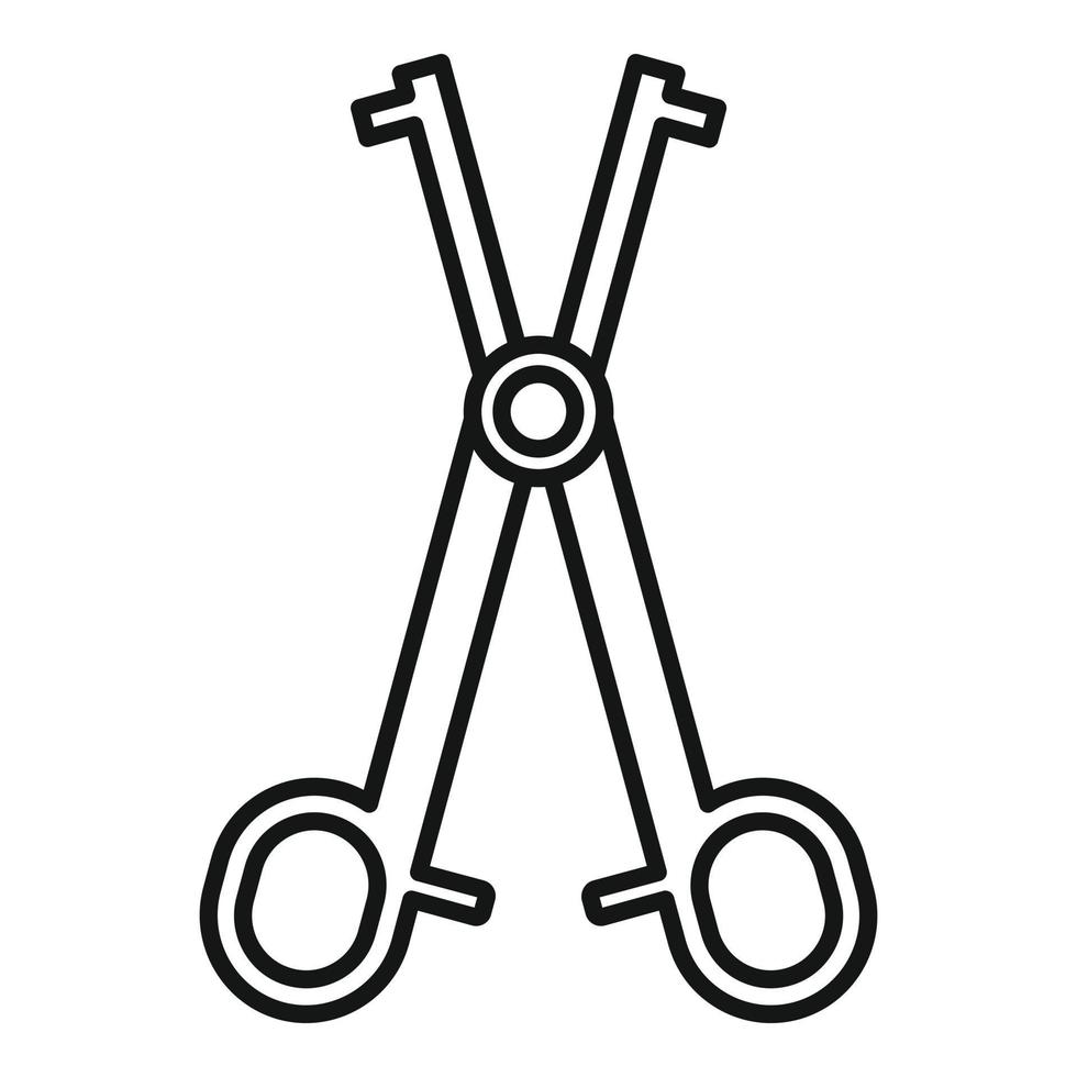 Piercing-Scheren-Symbol, Umrissstil vektor