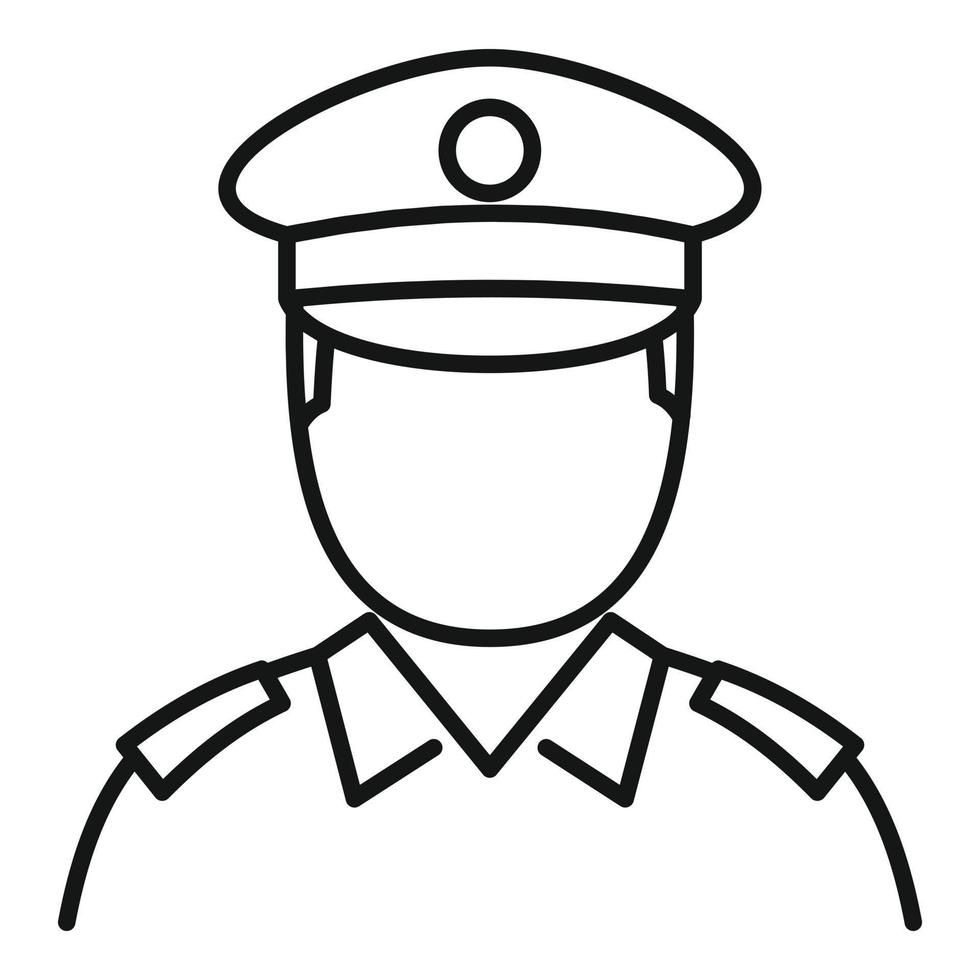 polis polis ikon, översikt stil vektor