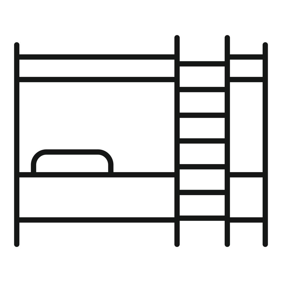 barn rum modern sovbrits säng ikon, översikt stil vektor