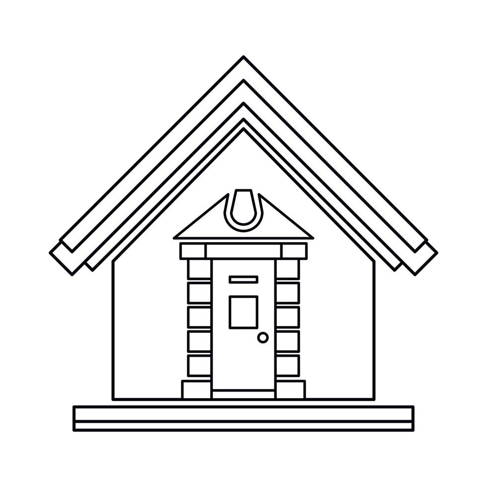 liten hus ikon, översikt stil vektor