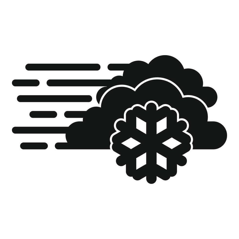 luft häftig snöstorm ikon, enkel stil vektor