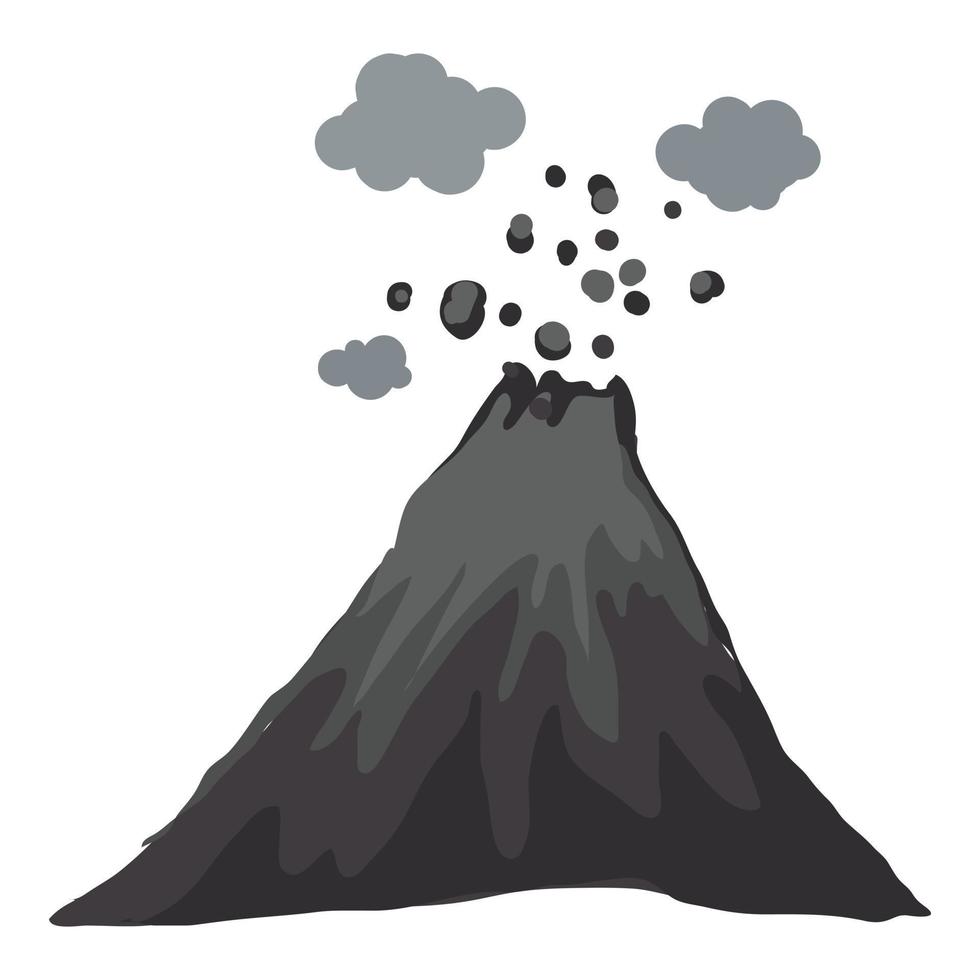 Inselausbruch-Vulkan-Symbol, Cartoon-Stil vektor