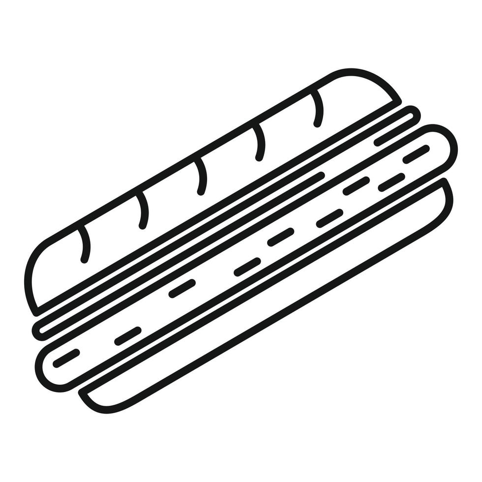 smörgås bar burger ikon, översikt stil vektor