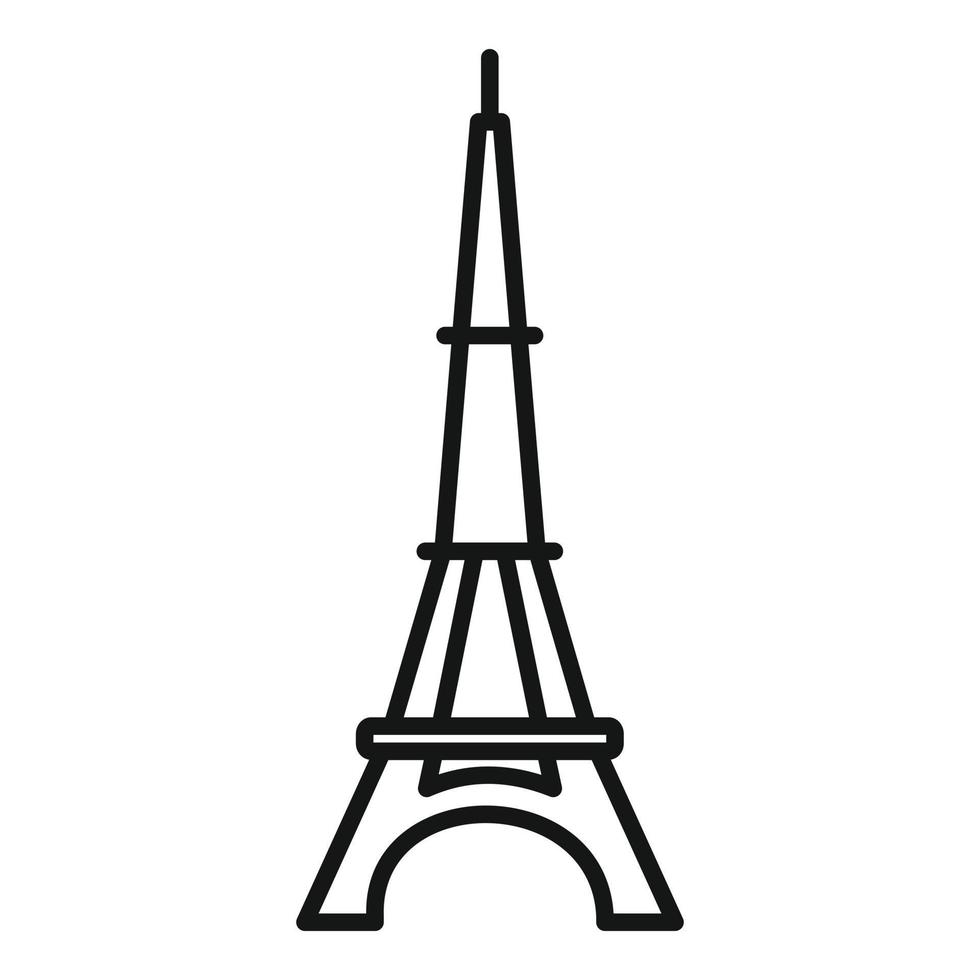 franska eiffel torn ikon, översikt stil vektor