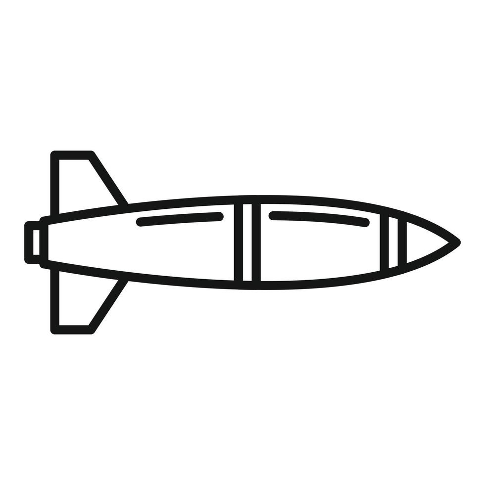 missil flygplan ikon, översikt stil vektor