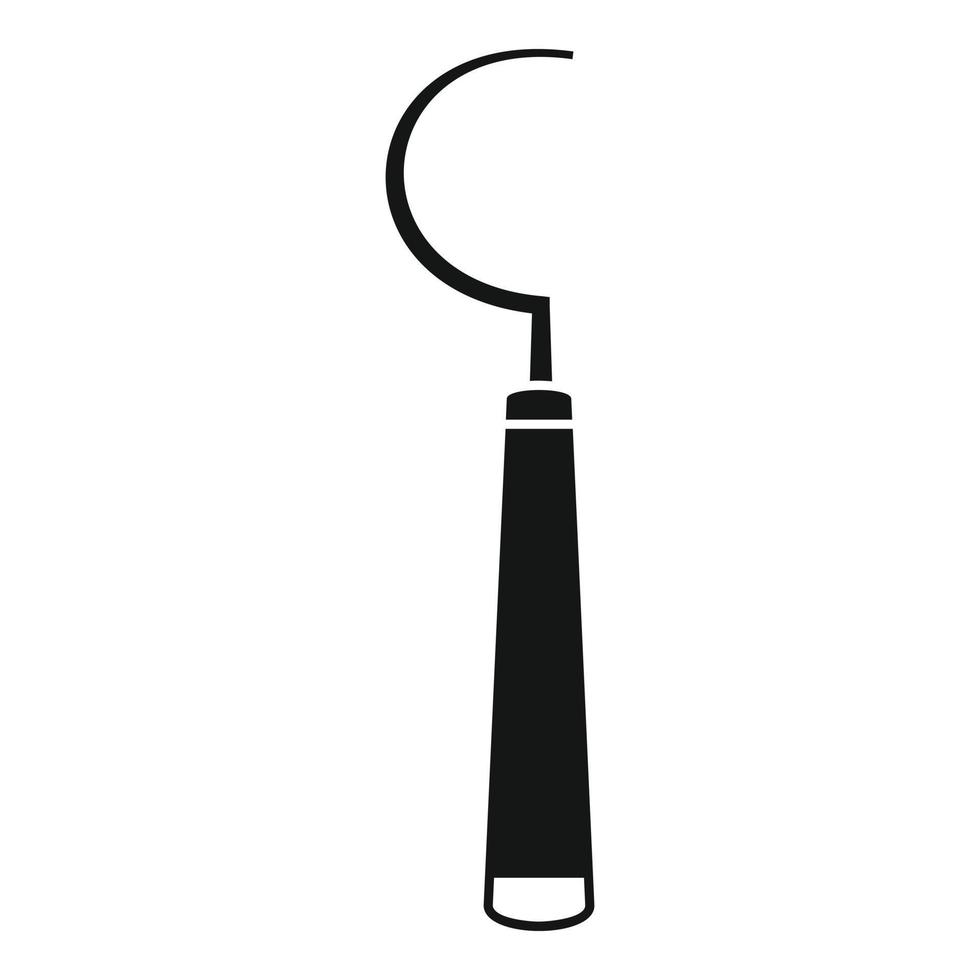 Zahnarzthaken-Instrumentensymbol, einfacher Stil vektor