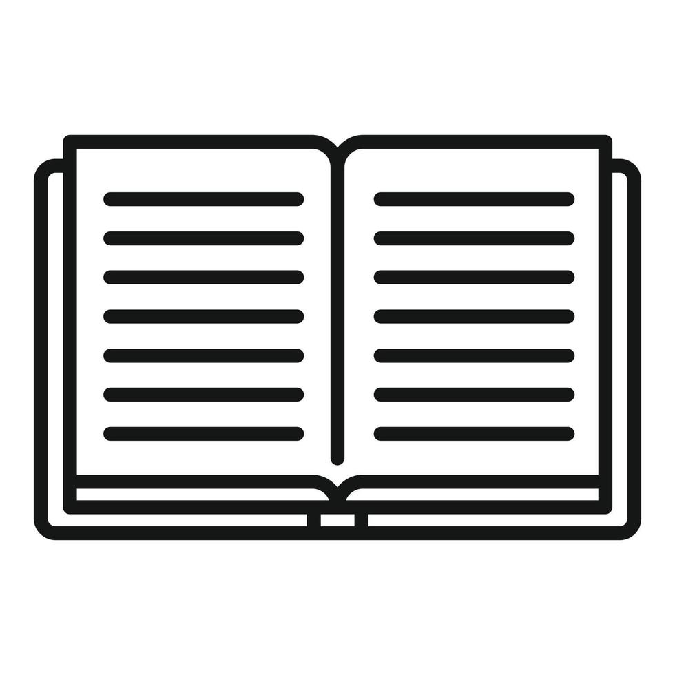Symbol für offenes Bibliotheksbildungsbuch, Umrissstil vektor