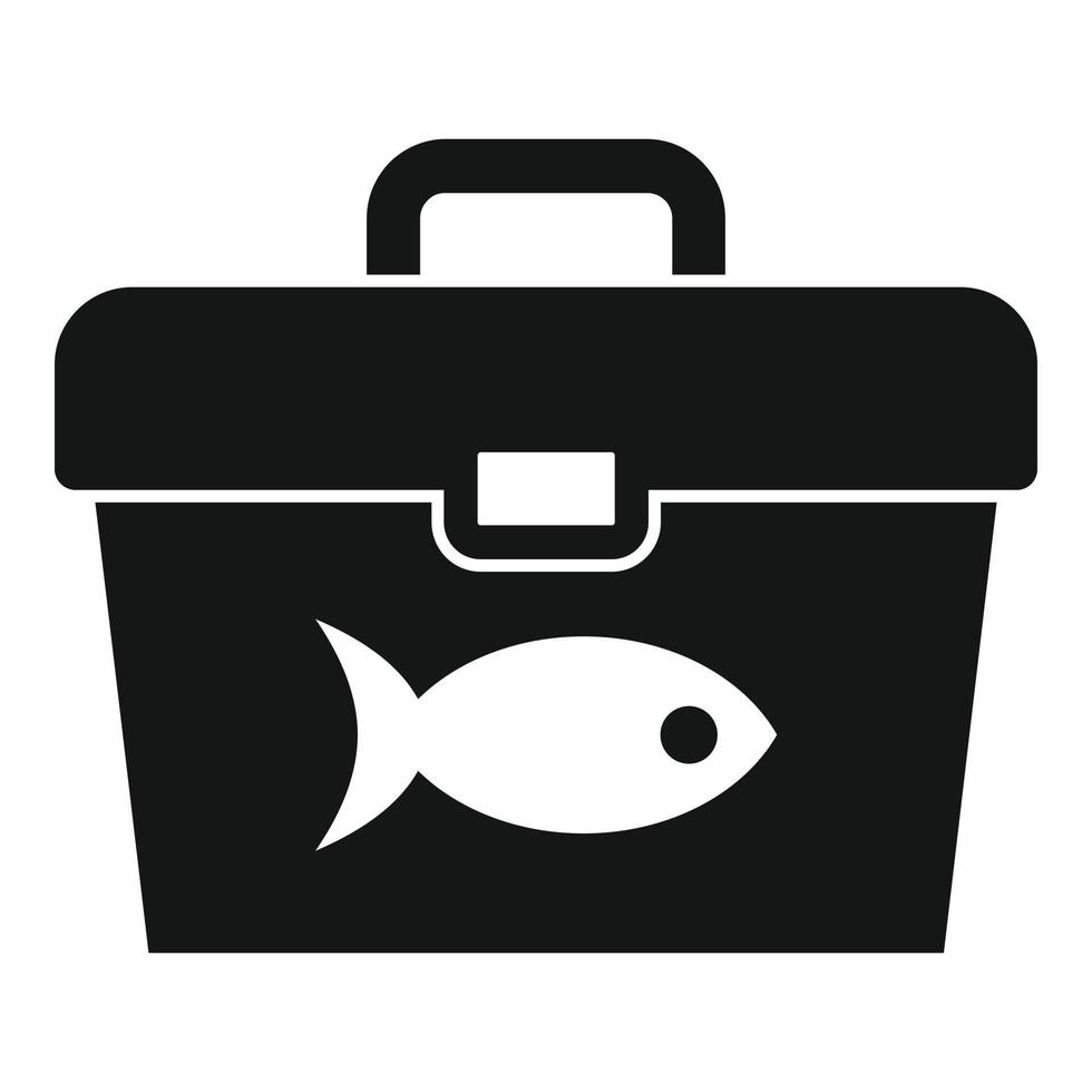 fiske verktyg låda ikon, enkel stil vektor