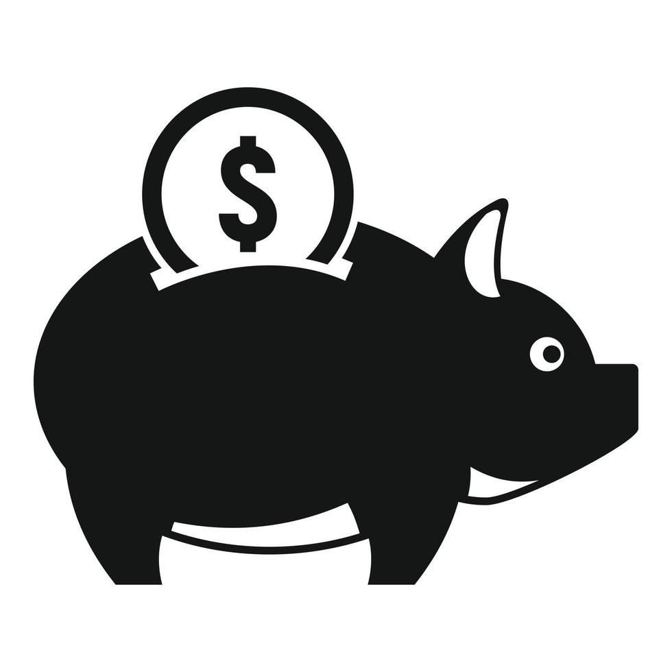 Crowdfunding-Sparschwein-Symbol, einfacher Stil vektor