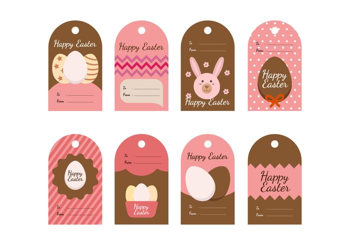 Free Easter Gift Tag Vector Kollektionen