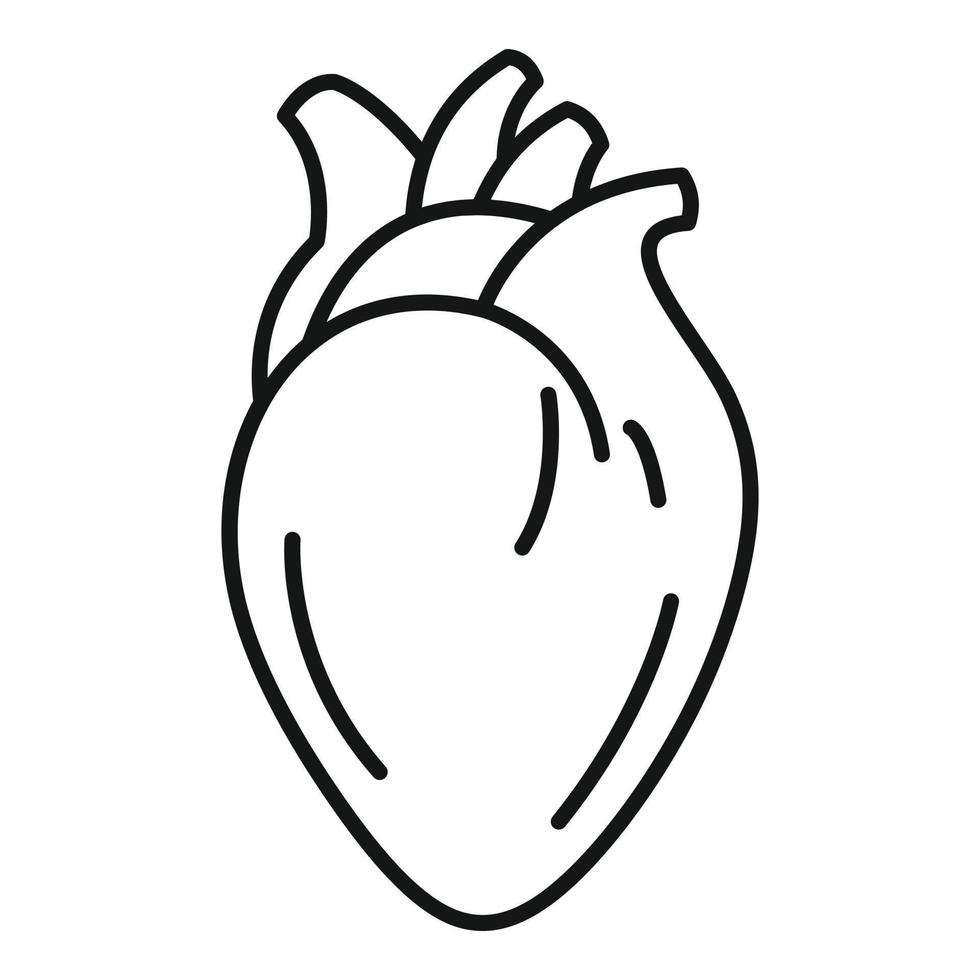 medicinsk mänsklig hjärta ikon, översikt stil vektor
