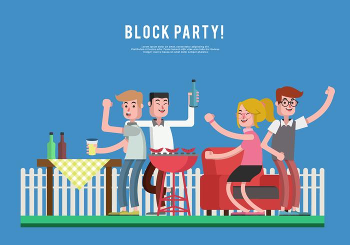 Block Party Vector Illustration