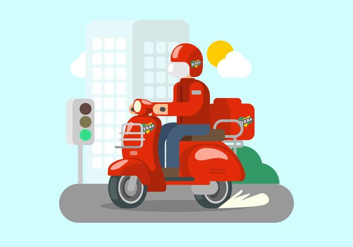 Bright Red Lambretta Illustration vektor