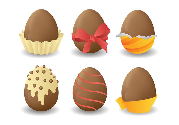 Freie Schokoladen-Ostereier Icons Vector