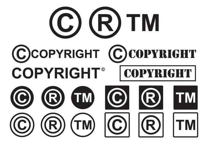 Set Minimal Copyright Symbol Vektoren