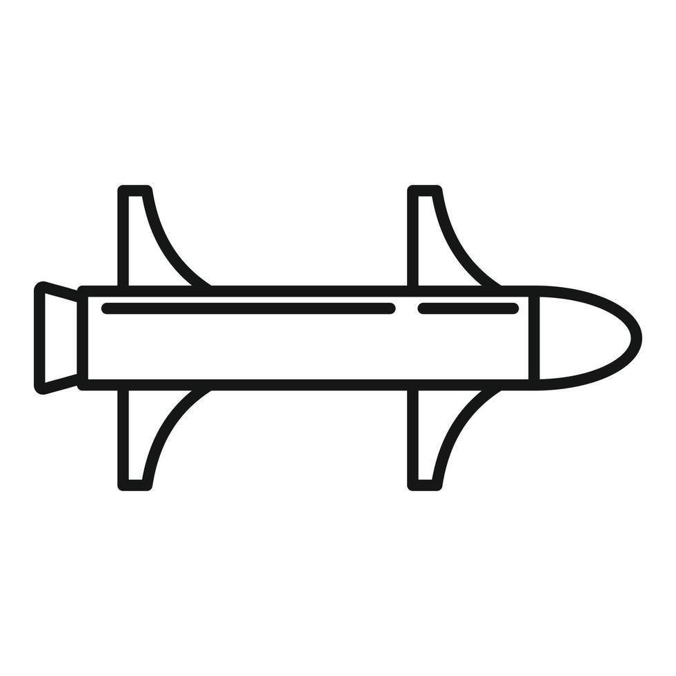 missil atom ikon, översikt stil vektor