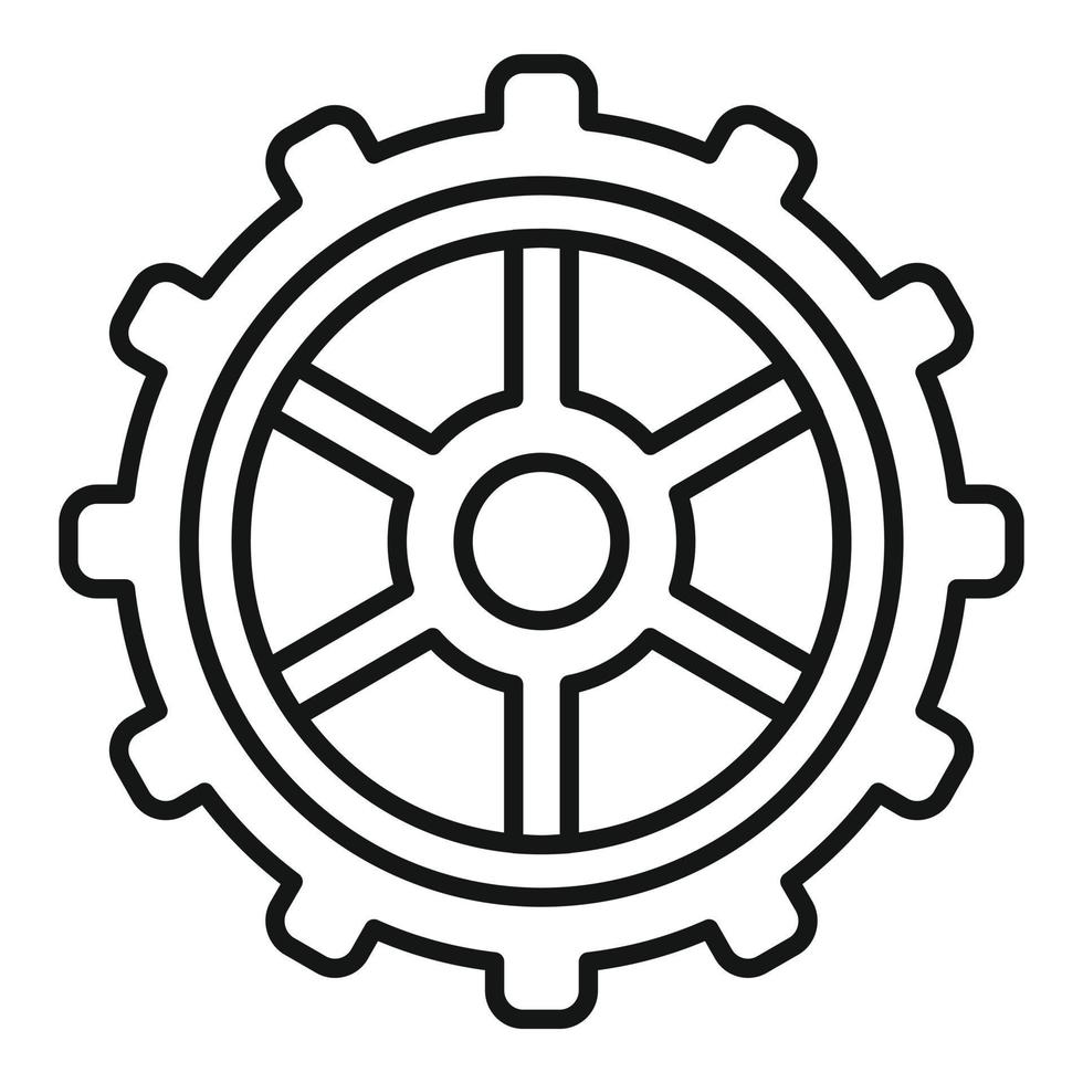 Kolla på kugge hjul ikon, översikt stil vektor