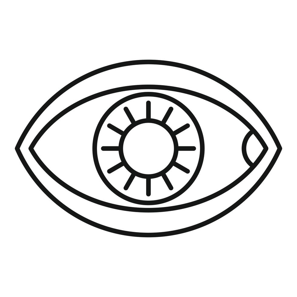 friska mänsklig öga ikon, översikt stil vektor