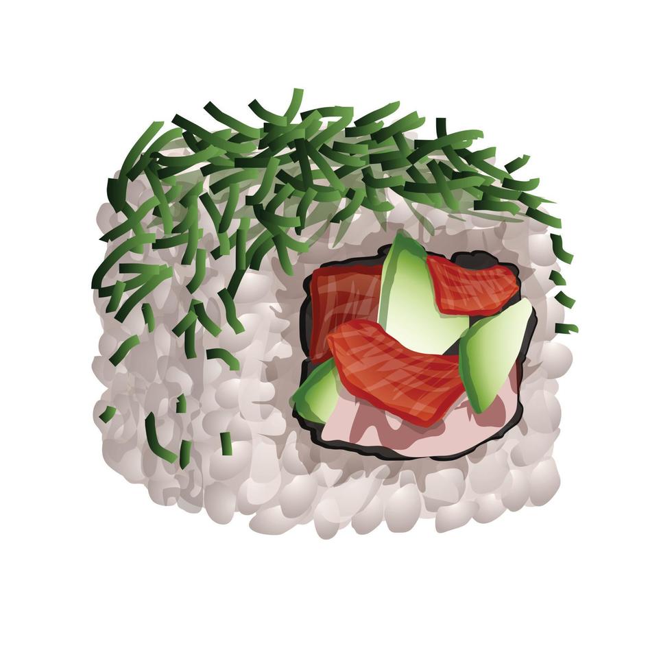 Meerespflanzen Sushi-Rolle-Symbol, Cartoon-Stil vektor