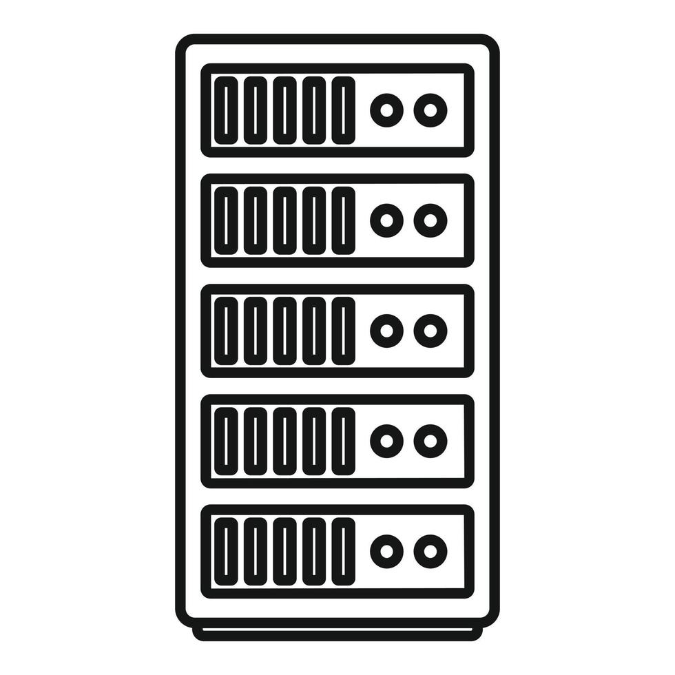 Cloud-Server-Symbol für Speicherdaten, Umrissstil vektor