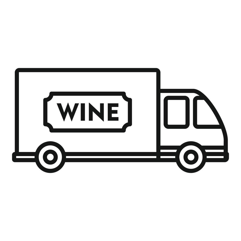 Wein-LKW-Symbol, Umrissstil vektor