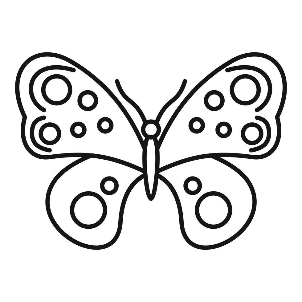 gepunktetes Schmetterlingssymbol, Umrissstil vektor