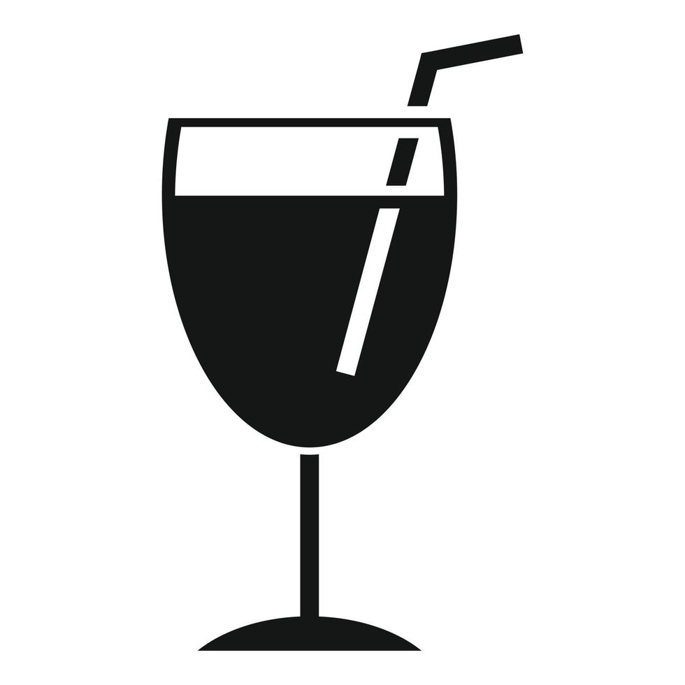 funderade vin glas ikon, enkel stil vektor