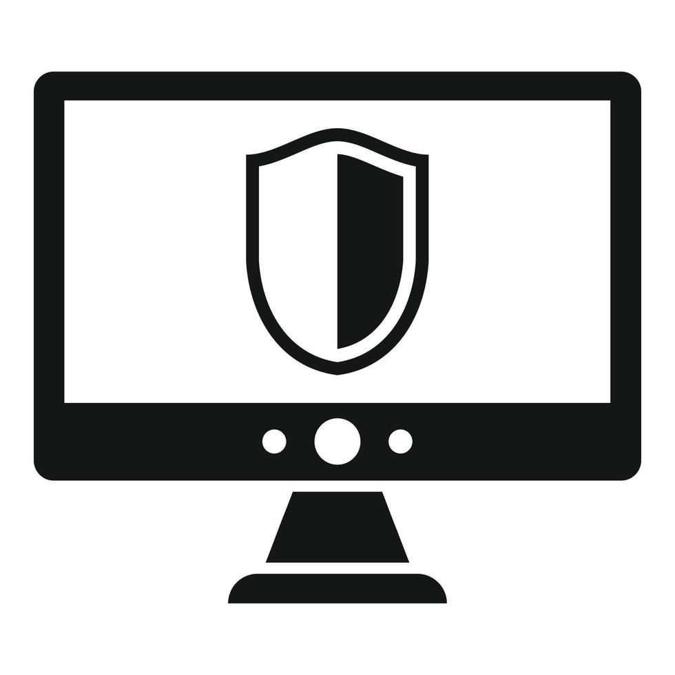 dator säkerhet skydda ikon, enkel stil vektor