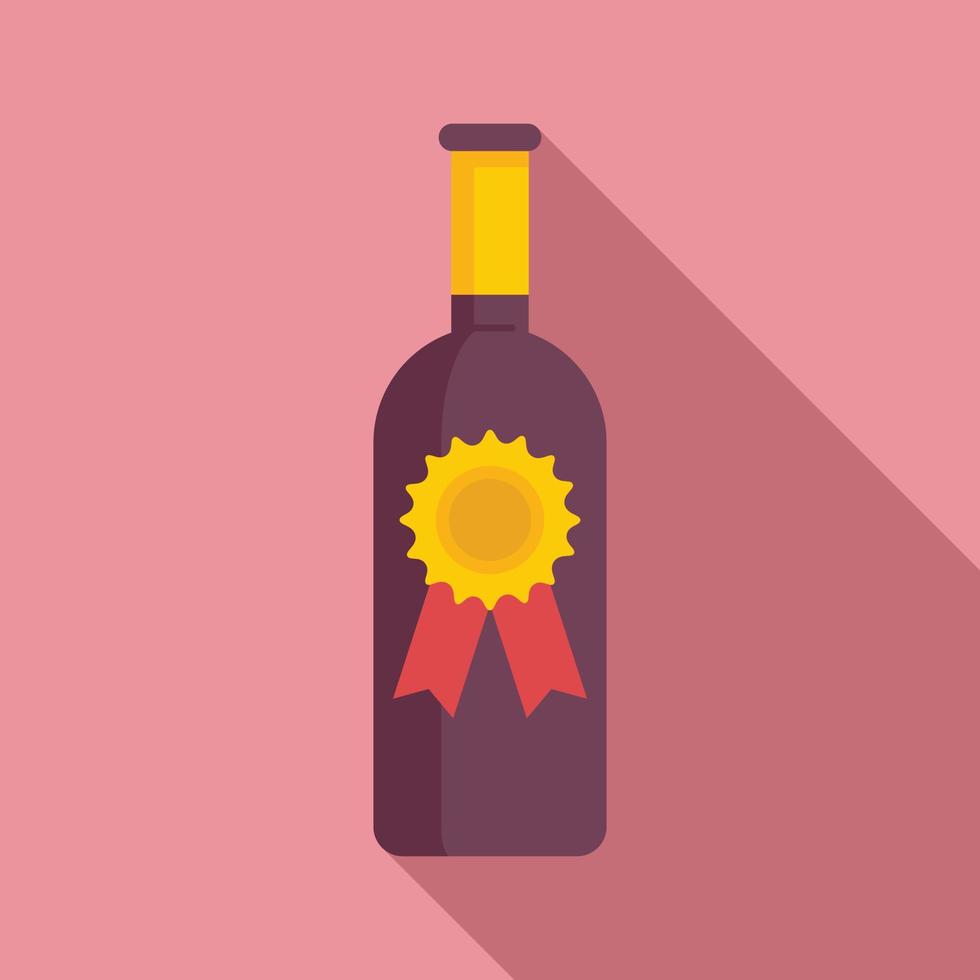 sommelier vin flaska ikon, platt stil vektor
