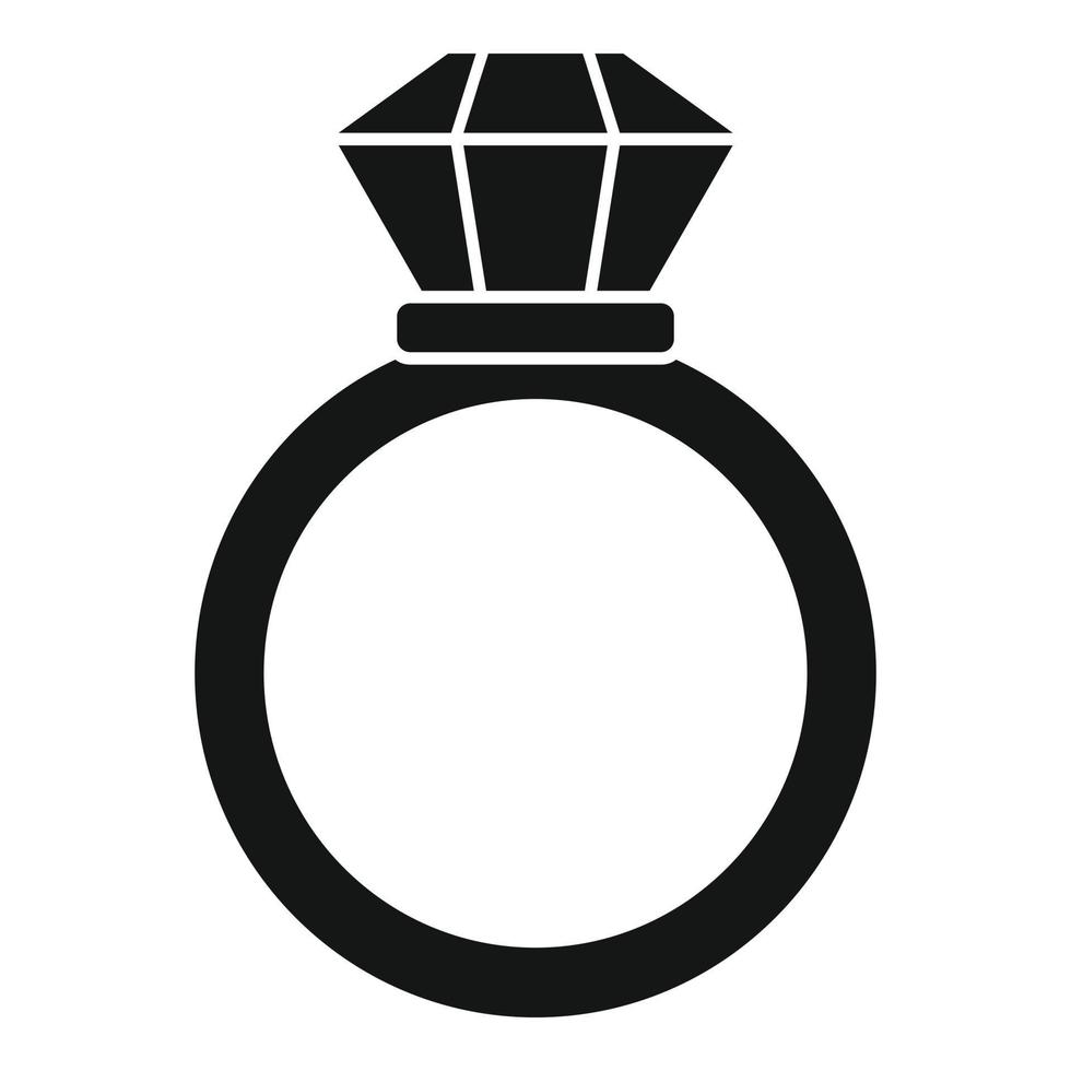 notarius publicus guld ringa ikon, enkel stil vektor